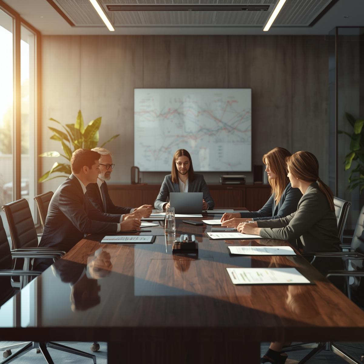 “Team meeting reviewing channels, pricing, and compliance for U.S. entry”